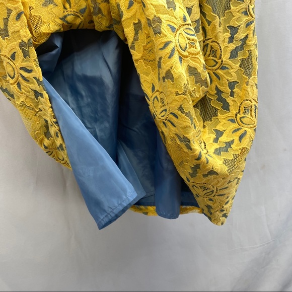 Plenty Tracey Reese dress 4 lace classic yellow over blue - Picture 7 of 8